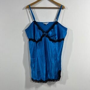 Cacique Y2K Babydoll Slip Dress Satin Lace Trim Nightgown Womens 2x Fairy Grunge